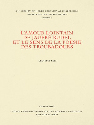 cover image of L'amour lointain de Jaufré Rudel et le sens de la poésie des troubadours